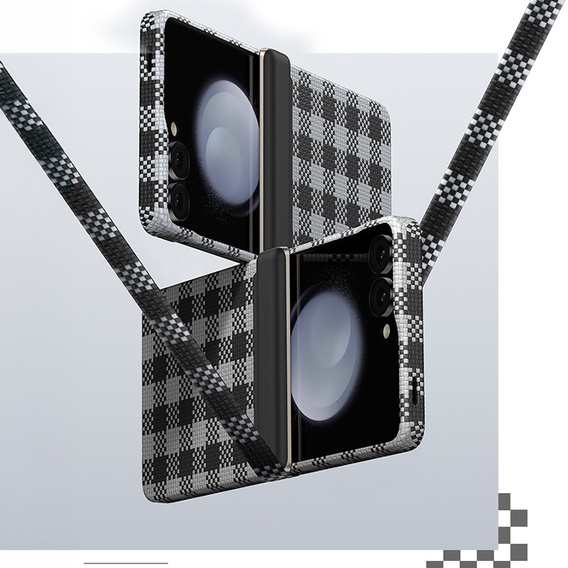 Etui Benks Magnetic Armor Vichy Spin Kevlar 1000D BK48 do Samsung Galaxy Z Flip7 – czarny / biały