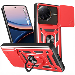 Etui pancerne do Xiaomi Poco F7 Pro, CamShield Slide, czerwone
