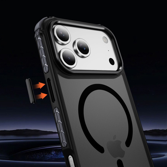 Etui pancerne do iPhone 17 Pro, Matt Case, do MagSafe, matowe z czarną ramką