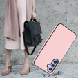 Etui skórzane do Samsung Galaxy S23 FE + Szkło Hartowane 9H, Obudowa Lychee leather Case, różowe