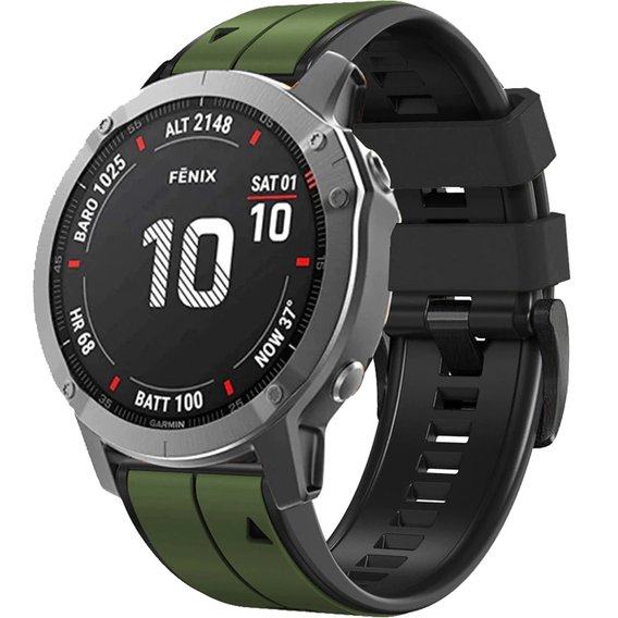 Pasek Silikonowy do Garmin Fenix 26mm, Army Green