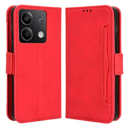 Etui z klapką do Xiaomi Redmi Note 13 5G, Card Slot, czerwone