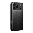 Etui ze skóry z klapką do iPhone 17 Pro Max, QIALINO Genuine Cow Leather – czarne