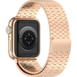 Stalowa Bransoleta do Apple Watch 1/2/3/4/5/6/7/8/9/10/11/SE Ultra 1/2/3 42/44/45/46/49mm, Różowe złoto