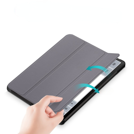 Etui do Samsung Galaxy Tab S9 FE+ Plus, Smartcase z miejscem na rysik, szare
