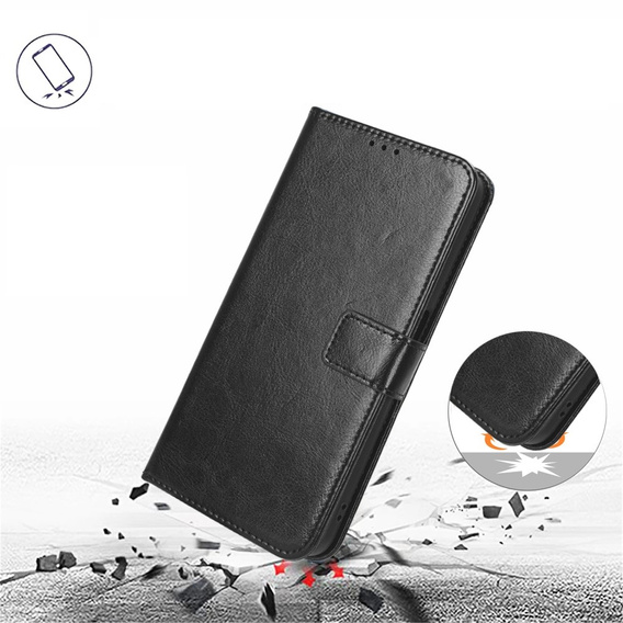Etui z klapką do Infinix Hot 30, Crazy Horse Wallet, czarne
