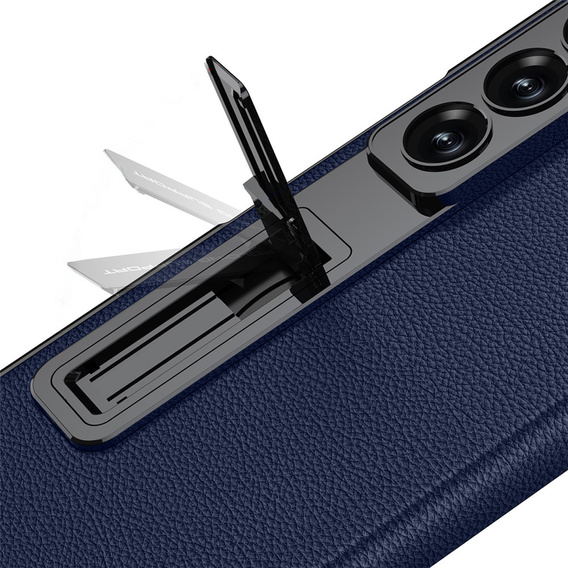 Etui GKK do Samsung Galaxy Z Fold7 5G ze szkłem i podstawką – granatowe