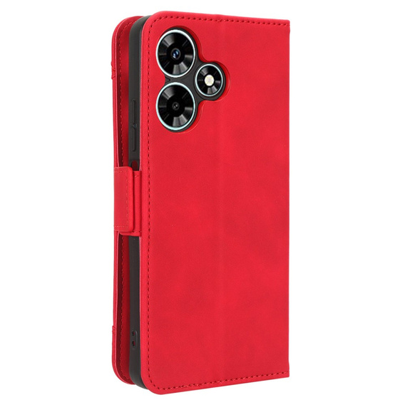 Etui z klapką do Infinix Hot 30, Card Slot, czerwone