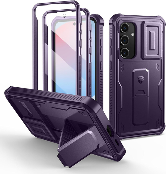Etui pancerne do Samsung Galaxy S24 FE, Dexnor Full Body (Two Frames), fioletowe