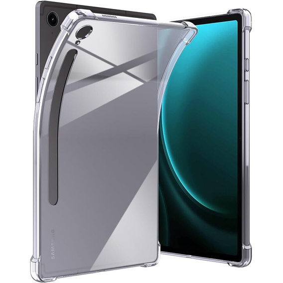 Etui do Samsung Galaxy Tab S10 Lite / S10 FE / S9 FE, z miejscem na rysik, Silikonowe, Przezroczyste