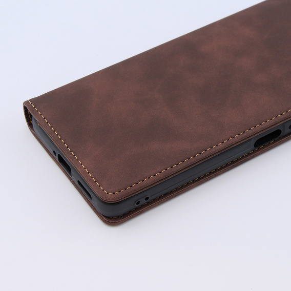 Etui do Xiaomi Redmi Note 12 5G / Poco X5 5G, ERBORD Vintage portfel z klapką, kawowe