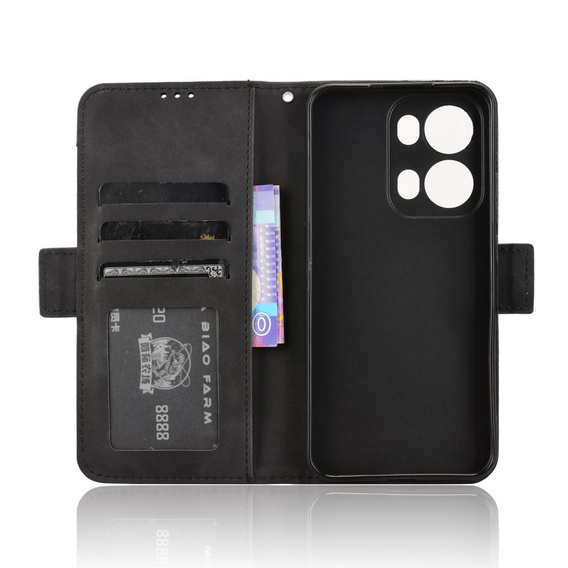 Etui z klapką do Oppo Reno 13 Pro, Card Slot, czarne