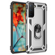 Etui pancerne do Samsung Galaxy S21, Nox Case Ring, srebrne