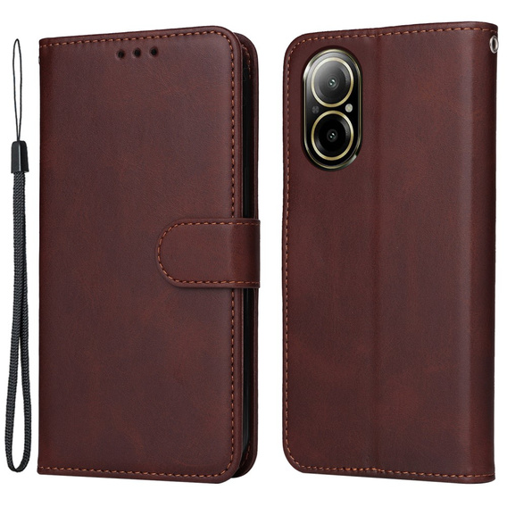 Etui z klapką do Realme C67, Leather Wallet, brązowe