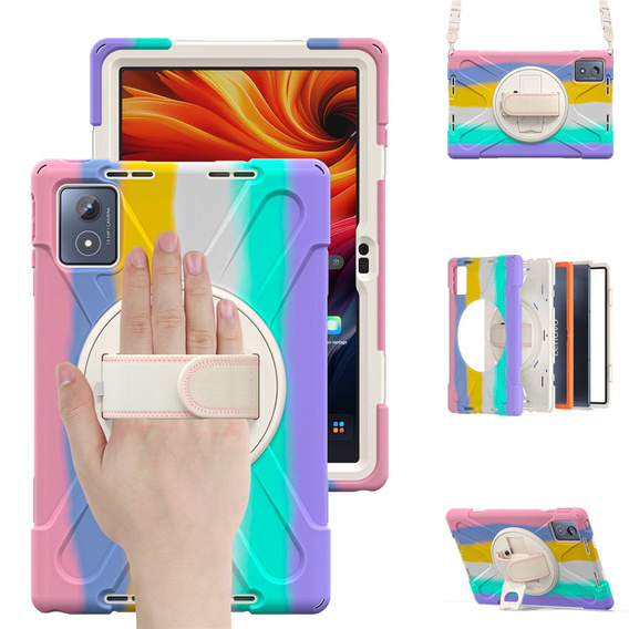 Pancerne etui do Lenovo Tab K11 Plus, z podstawką i paskiem na ramię – wielokolorowe