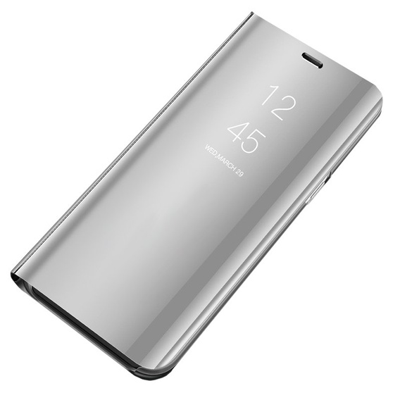 Etui do Samsung Galaxy A72 5G, Clear View, srebrne