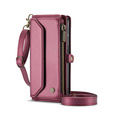 Etui CASEME do Samsung Galaxy S24 FE, RFID Leather Wallet, z paskiem na ramię, czerwone