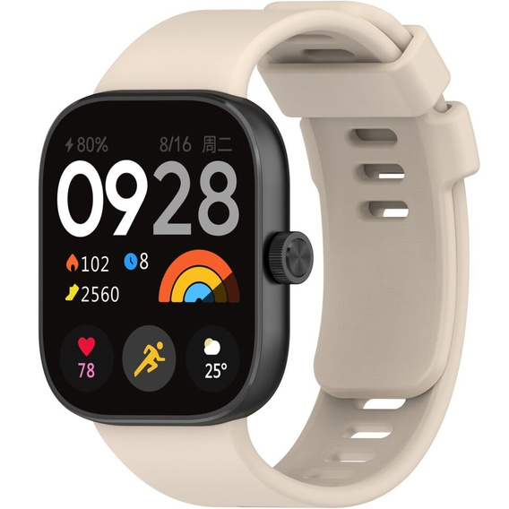 Pasek Silikonowy do Xiaomi Redmi Watch 4 / Xiaomi Smart Band 8 Pro / Xiaomi Smart Band 9 Pro, Beżowy