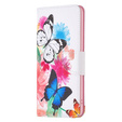 Etui z klapką do Motorola Moto G53 5G / G23 / G13, Wallet, Butterflies białe