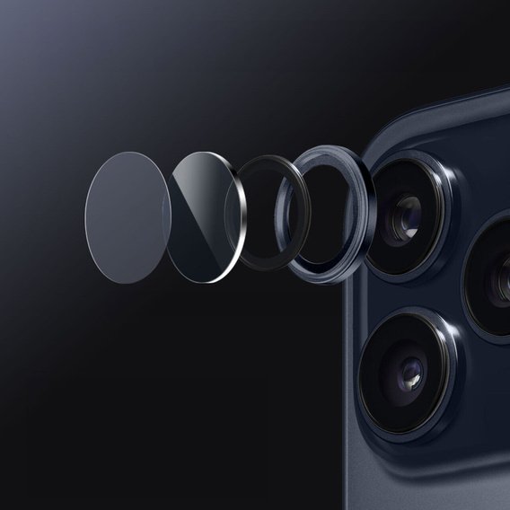 2x Szkło na aparat ERBORD OPTIK Pro do iPhone 17 Pro / 17 Pro Max, granatowe