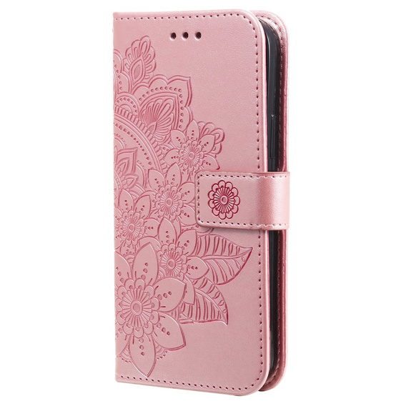 Etui z klapką do Samsung Galaxy S21 FE, Mandala, różowe rose gold