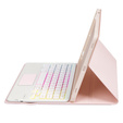 Etui z podświetlaną klawiaturą bluetooth touchpad do Samsung Galaxy Tab A9+, Różowe