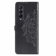 Etui z klapką do Samsung Galaxy Z Fold 4 5G, Mandala, czarne