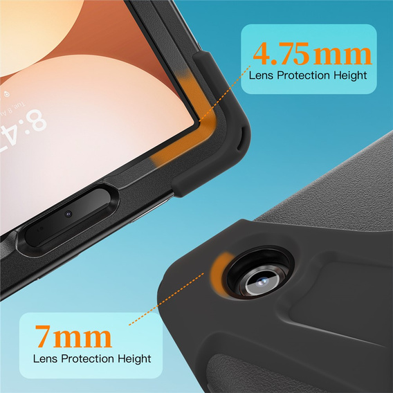 Pancerne etui do Samsung Galaxy Tab A11, z podstawką i paskiem na ramię – czarne