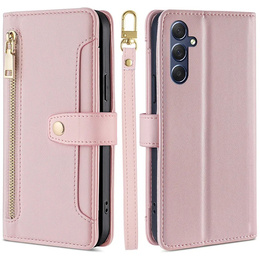 Etui z klapką do Samsung Galaxy A16 / A16 5G, Wallet Zipper Pocket, różowe