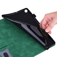 Etui biznesowe z eko-skóry do Samsung Galaxy Tab S10 Lite / S10 FE / S9 FE / S9 / S8 / S7 – zielone