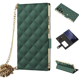 Etui z klapką do Samsung Galaxy S25 Ultra, GKK Mirror Wallet, zielone