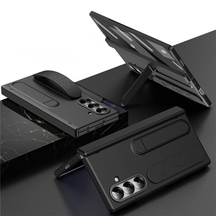 Etui do Galaxy Z Fold7 – czarne z wbudowanym szkłem hartowanym na ekran zewnętrzny
