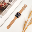 Pasek Silikonowy do Apple Watch 1/2/3/4/5/6/7/8/9/10/11/SE 38/40/41/42mm, Leopard, Jasnobrązowy