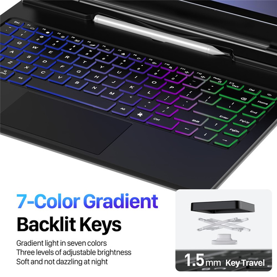 Etui z klawiaturą Bluetooth do Samsung Galaxy Tab S10 Ultra / S9 Ultra / S8 Ultra Dux Ducis – czarne