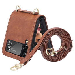 Etui Leather Card Slots do Samsung Galaxy Z Flip3 5G, Brown