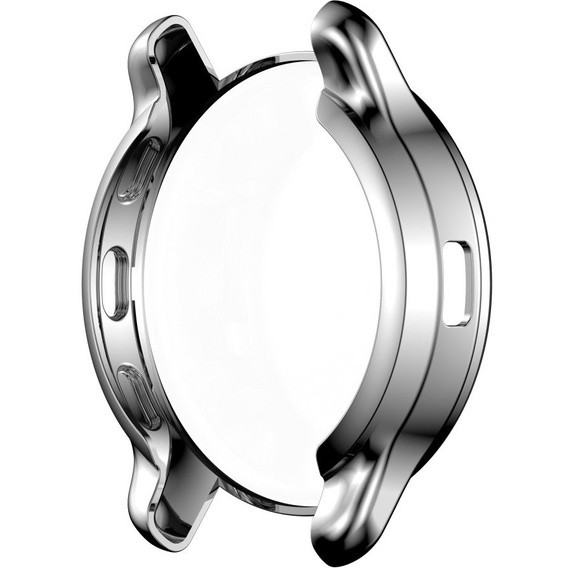 2w1 Etui z Osłoną Silikonową na ekran do Garmin Venu 2 Plus, Srebrne