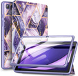 Etui do Samsung Galaxy Tab A7, Suritch Full Body Basic Marble, fioletowe