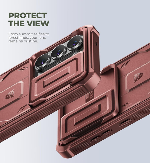 Etui pancerne do Samsung Galaxy S26 Ultra, Dexnor Full Body (Two Frames), czerwone