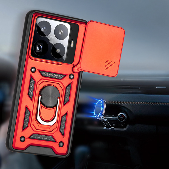 Etui pancerne do Xiaomi 15T Pro, CamShield Slide, czerwone