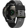 Pasek Silikonowy do Garmin Fenix 5/6/7 Forerunner 945/935, Szary / Czarny