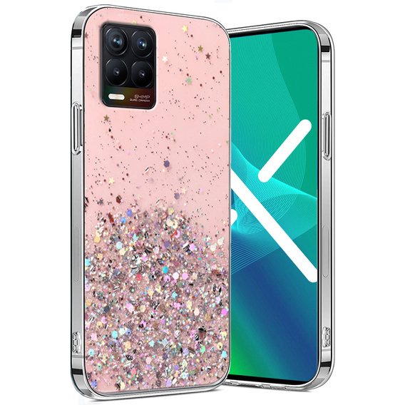 Etui do Realme 8 / 8 Pro, Glittery, różowe