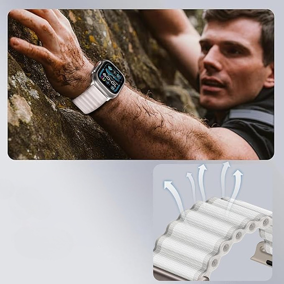 Pasek Nylonowy do Apple Watch 1/2/3/4/5/6/7/8/9/10/11/SE Ultra 1/2/3 42/44/45/46/49mm, Biały