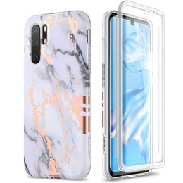 Etui do Huawei P30 Pro, Suritch Full Body Marble, białe