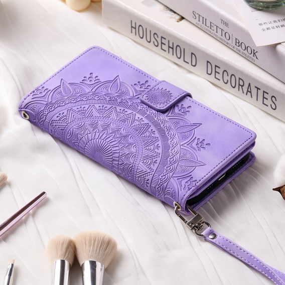 Etui z klapką do Xiaomi Redmi Note 13 Pro 4G / Xiaomi Redmi Note 14S / Xiaomi Poco M6 Pro 4G, Mandala, fioletowe