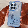 Etui do OnePlus 12 5G, Glitter Flower, niebieskie