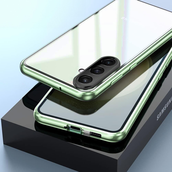 Etui do Samsung Galaxy A56 5G, Magnetic Dual Glass, zielone