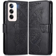 Etui z klapką do Oppo Reno 12, Butterfly, czarne