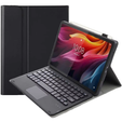 Etui z klawiaturą do Lenovo Tab K11 Plus, Leather Pen Slot TouchPad, czarne