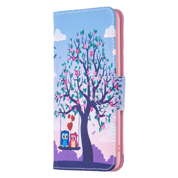 Etui z klapką do Samsung Galaxy A25 5G, Wallet, Two Owls, niebieskie + szkło 9H