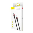 Baseus kabel Cafule PD USB-C – USB-C 60 W, 1,0 m, czerwono-czarny